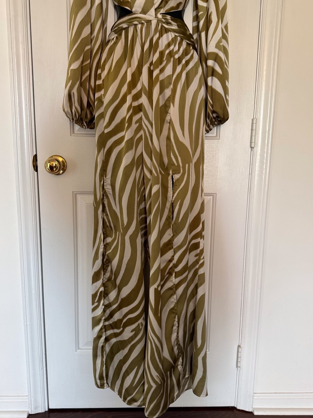 “FASHION NOVA” Lillie Satin Zebra Print Cutout Jumpsuit - Picture 7 of 14
